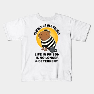 Beware of old people life in prison is no longer a deterrent Capybara Prisioner Kids T-Shirt